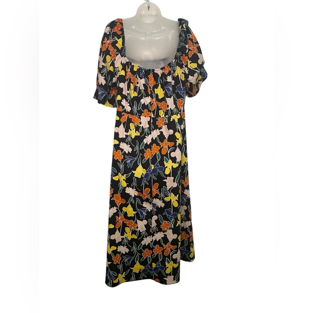 ELOQUII New NWT Black Floral Fit And Flare Dress Size 20 - Picture 4 of 8